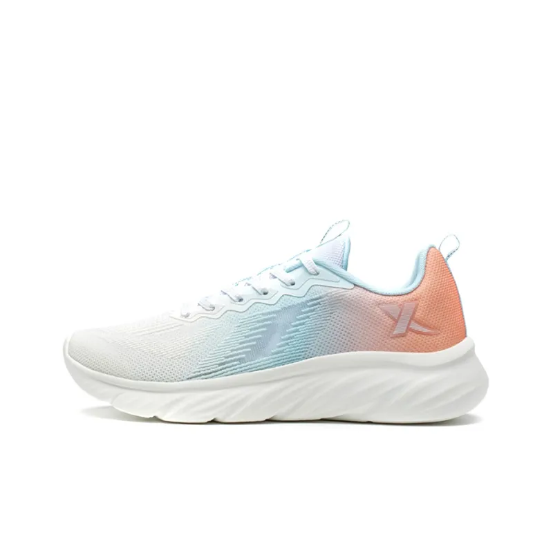 XTEP Cushioned Anti Slip Wear Resistant Breathable Lightweight Low Top Running Shoes Men's Pink Blue Orange Mesh-0