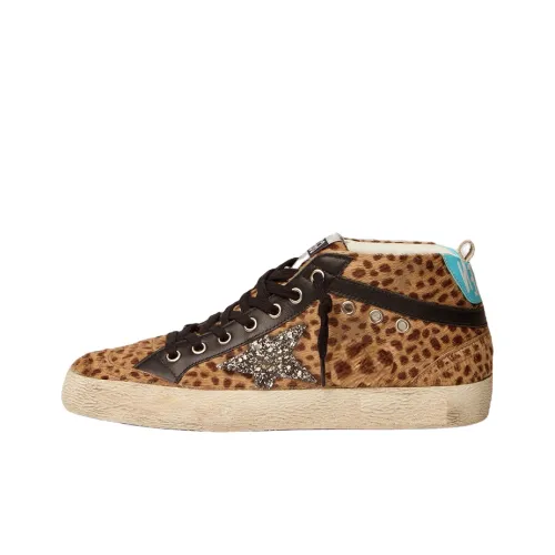 Golden Goose Mid Star Mid-Top Stylish Skateboarding Shoes Women's Brown