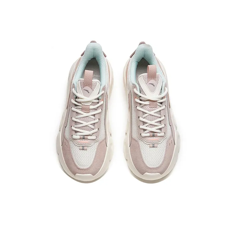 Anta Life Collection Cushioning, Slip Resistant, And Abrasion Resistant Low Top Casual Shoes Women's Gray White Blue-2