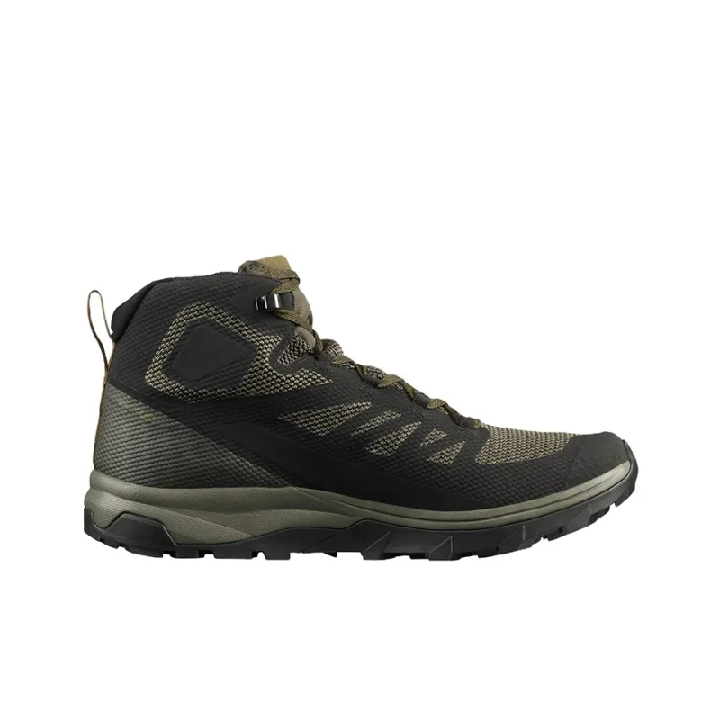 SALOMON Wear Resistant Mid Top Hiking Trekking Shoes Men's Black Green-1
