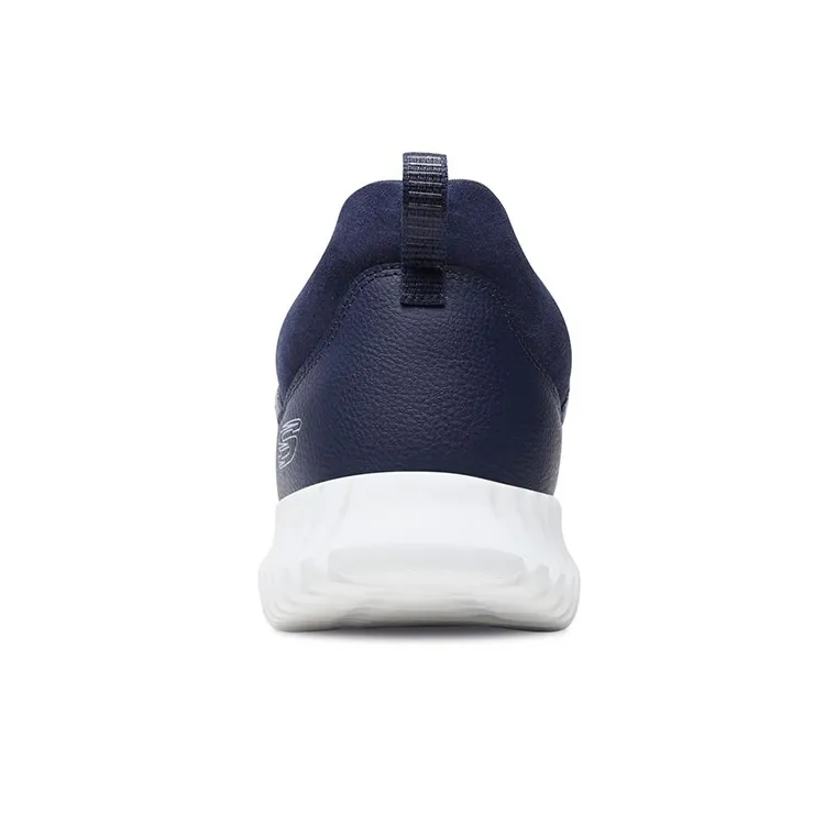 Skechers Elite Fle Cushioning Anti-Slip And Wear-Resistant Low-Top Casual Shoes Men's Navy-3
