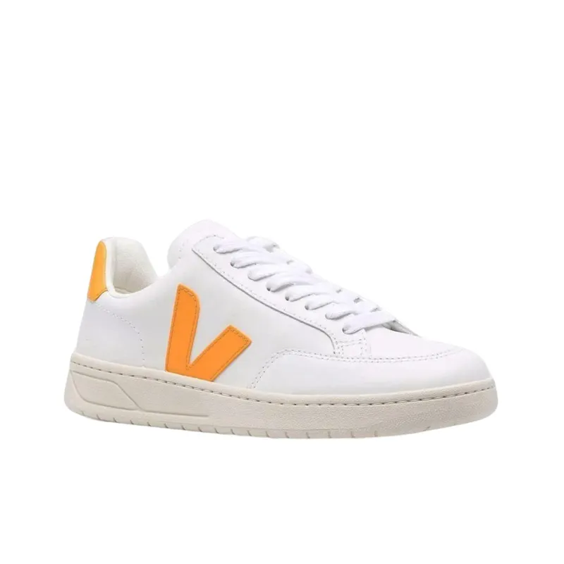 VEJA V 12 Leather White Ouro Women's-2