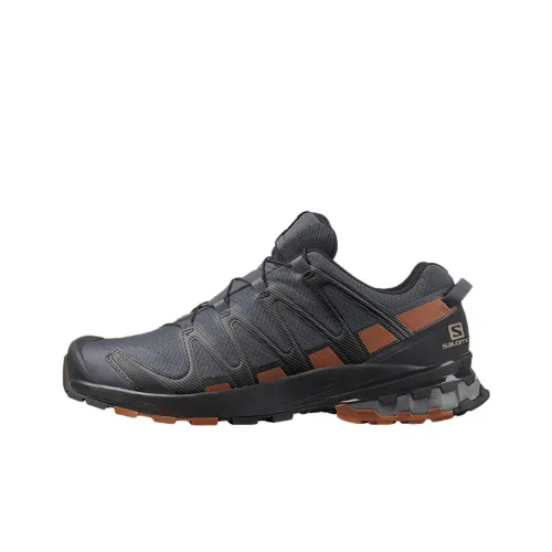 SALOMON XA Pro 3D V8 Running Shoes Men Low-Top Black/Gray/Caramel