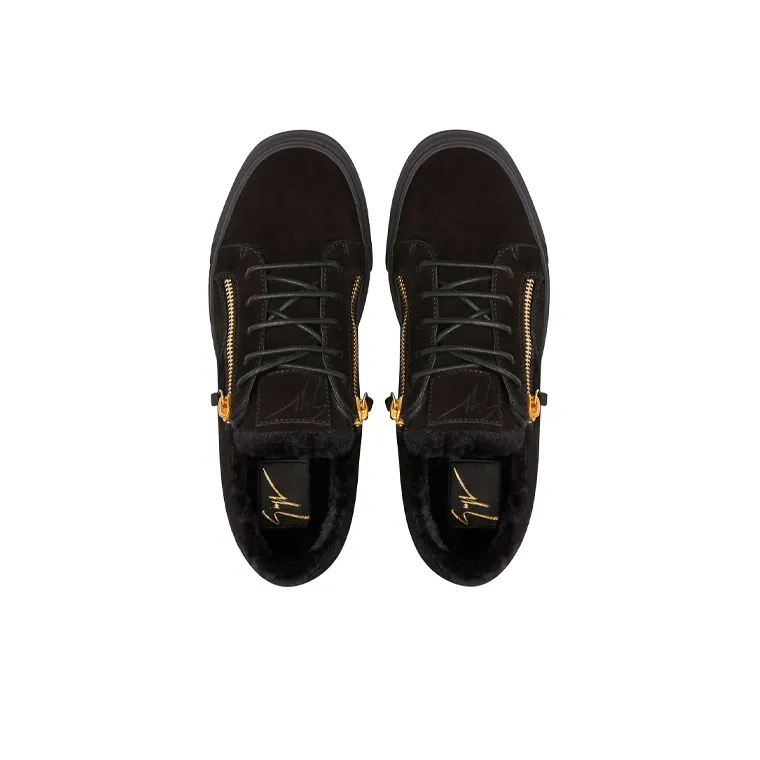 Giuseppe Zanotti Frankie Shearling trimmed Sneakers-3