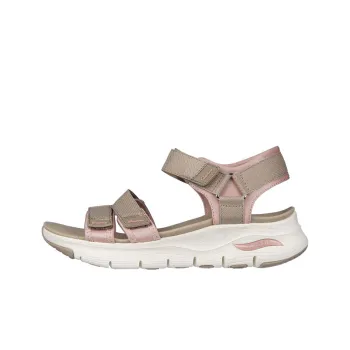 Skechers Arch Fit Fresh Bloom Beach Sandals Women's Pink Gray