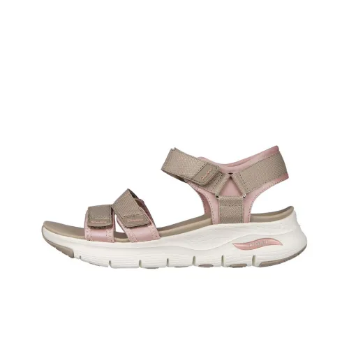 Skechers Arch Fit Fresh Bloom Beach Sandals Women's Pink Gray