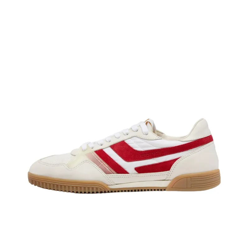 TOM FORD Cushioned Slip-Resistant Abrasion-Resistant Low-Top Casual Shoes Men's White Red-0