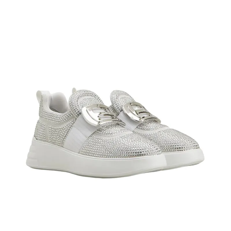 HOGAN Rebel Casual Shoes Women's Low-Top Silver-1