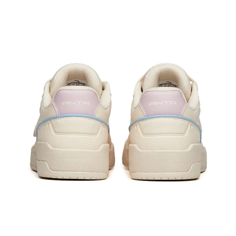 Anta Low-Top Skateboard Shoes Women's White Purple Blue-3