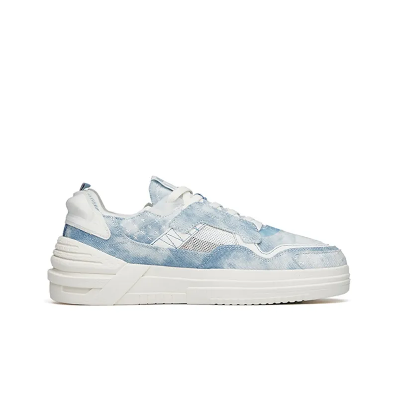 Anta ADO PRO Slip-Resistant Cushioning Wear-Resistant Low-Top Skateboard Shoes Blue White-1