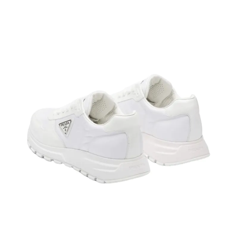 PRADA Prax 01 Sneakers Re Nylon Brushed Leather White White-4