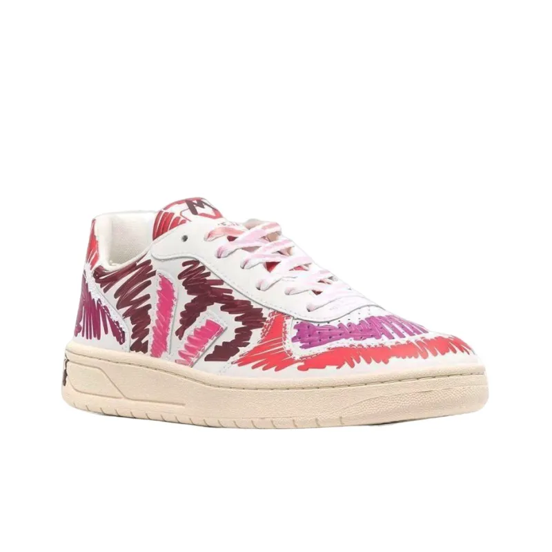 VEJA x MARNI V 10 Low Top Stylish Skateboarding Shoes Men's Red-2