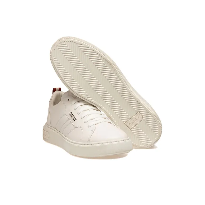 BALLY Low Top Stylish Skateboarding Shoes Men's White-4