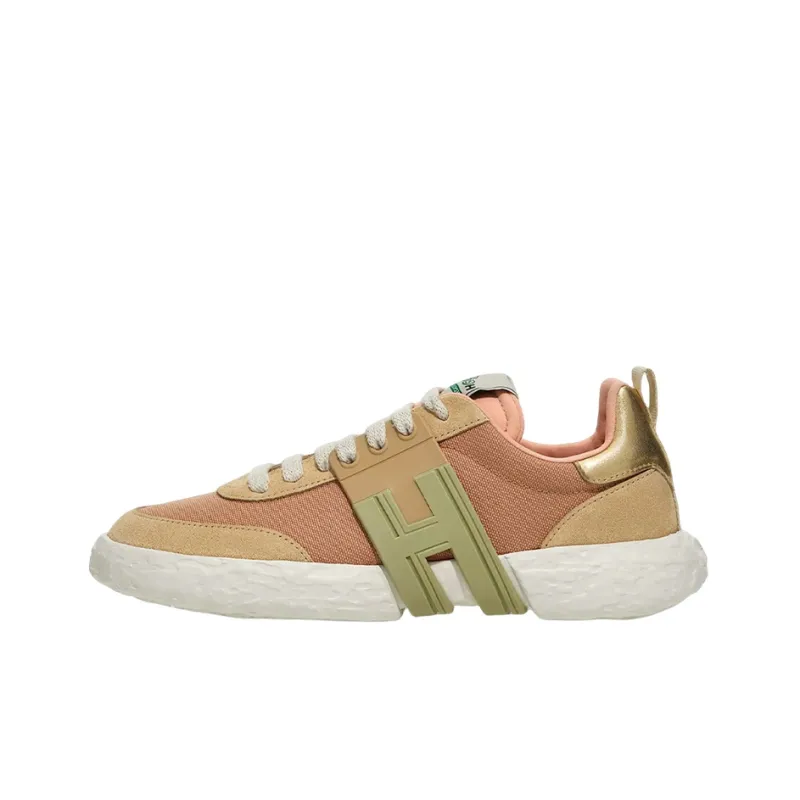 HOGAN 3R Shock Absorbers Slip Resistant, Abrasion Resistant, Lightweight Low Top Casual Shoes Women's Pink Beige-0