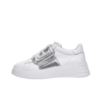 HOGAN Rebel Casual Shoes Women's Low-Top Silvery White