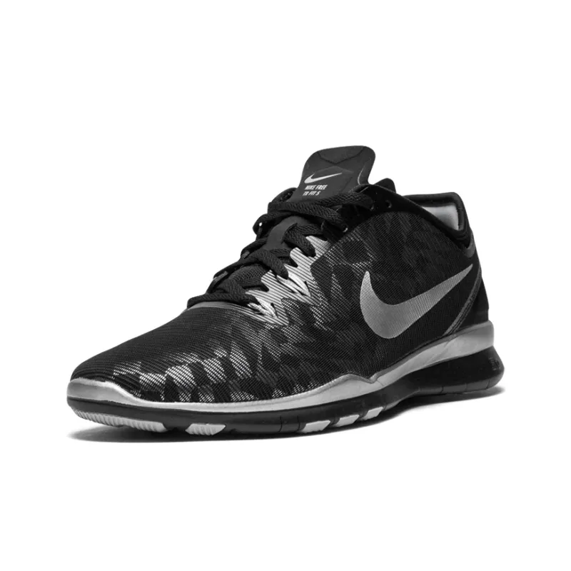 Nike Free 5.0 Tr Fit 5 Black Metallic Silver Women's-2