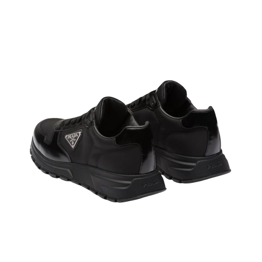 PRADA Prax 01 Sneakers Re-Nylon Brushed Leather Black Black