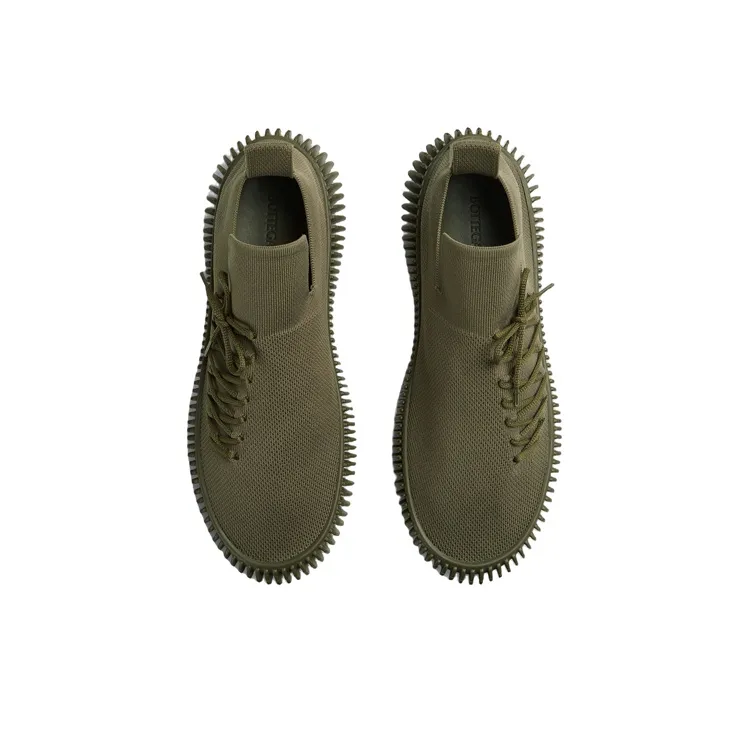 Bottega Veneta Ripple Fabric Trainer Khaki Green-3