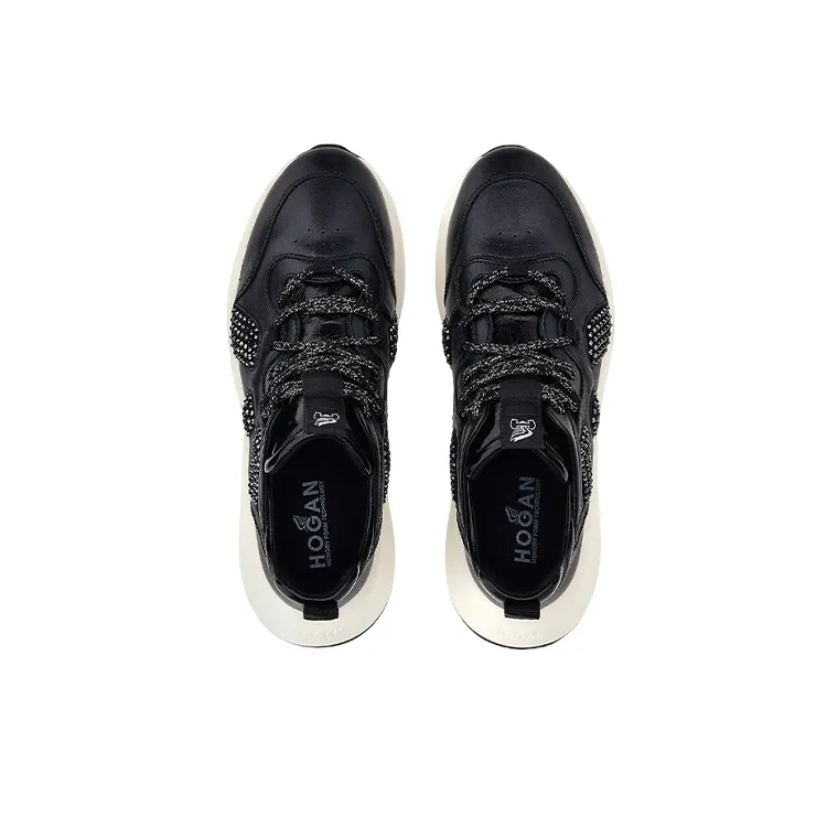 HOGAN H585 Shock Absorbers Slip Resistant, Abrasion Resistant, Lightweight Low Top Casual Shoes Women's Black-3