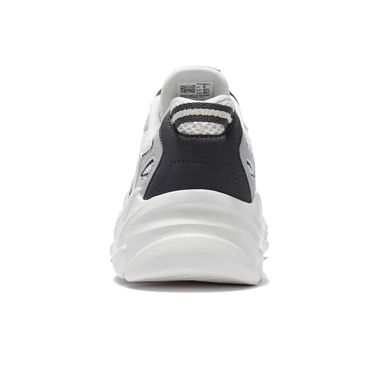 LiNing Cushioning Anti-Slip And Wear-Resistant Low-Top Casual Shoes Men's Gray White-5