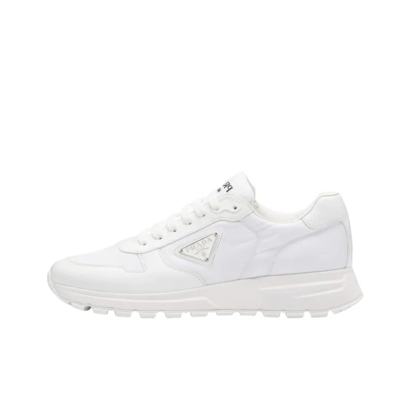 PRADA Prax 01 Sneakers Re Nylon Brushed Leather White White-0