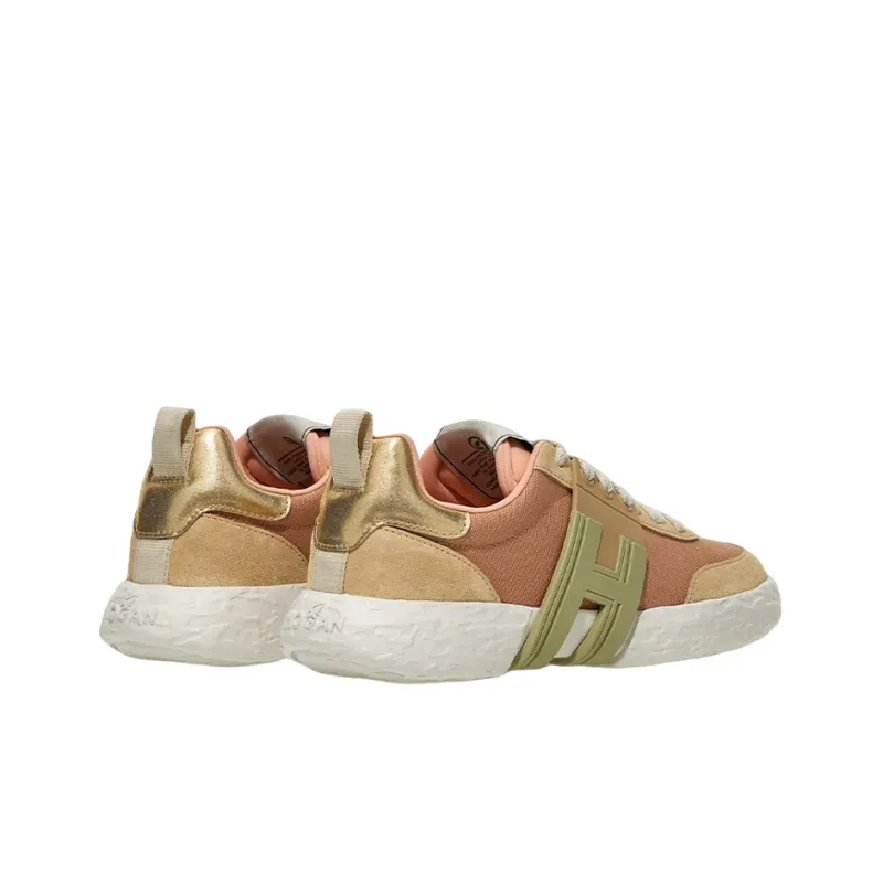 HOGAN 3R Shock Absorbers Slip Resistant, Abrasion Resistant, Lightweight Low Top Casual Shoes Women's Pink Beige-3