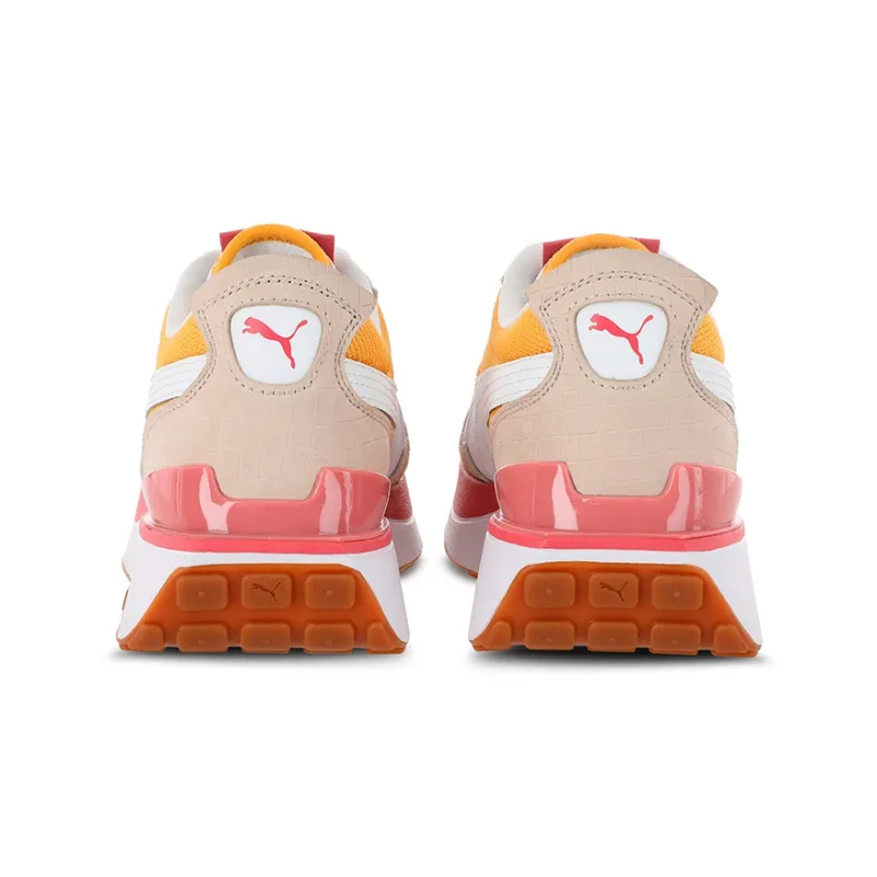 PUMA Cruise Rider Trainer Casual Shoes Women's Low-Top White/Orange/Pink-3