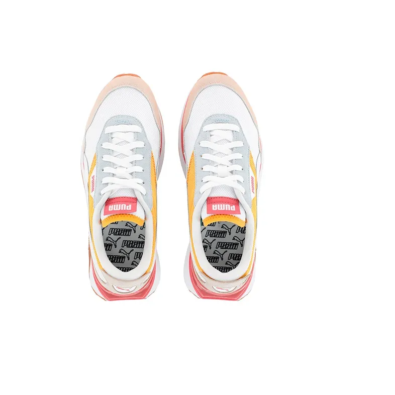 PUMA Cruise Rider Trainer Casual Shoes Women's Low-Top White/Orange/Pink-2