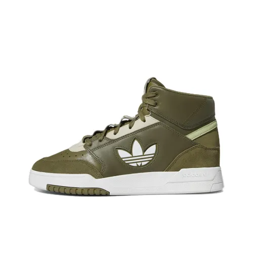 Adidas Originals Drop Step Skateboard Shoes Unisex High-Top Jasper/White/Light Gray