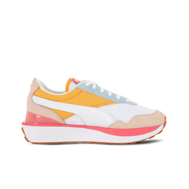 PUMA Cruise Rider Trainer Casual Shoes Women's Low-Top White/Orange/Pink-1