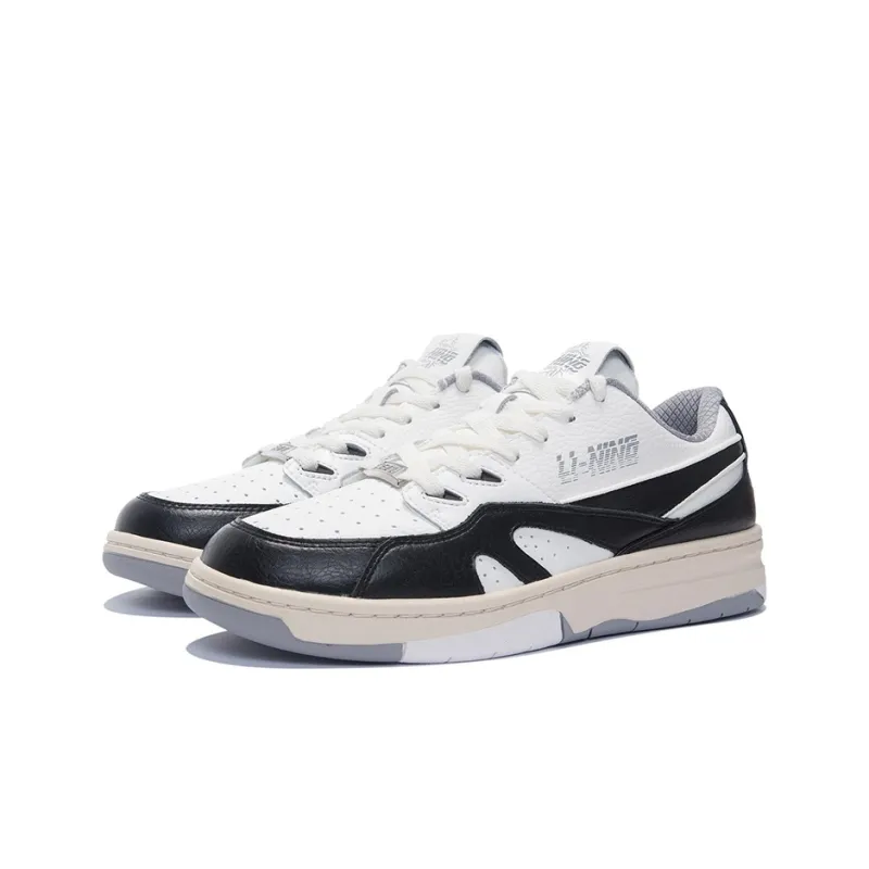 LiNing 937 Low Top Skateboard Shoes Men's Black White-2