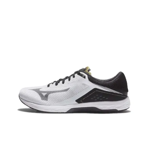 Mizuno Sonic Wave Breathable Low-Top Running Shoes Men's White Black
