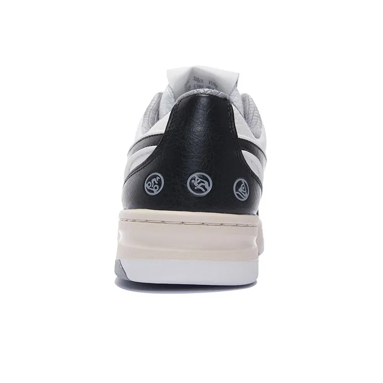 LiNing 937 Low Top Skateboard Shoes Men's Black White-5