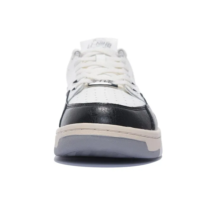 LiNing 937 Low Top Skateboard Shoes Men's Black White-4