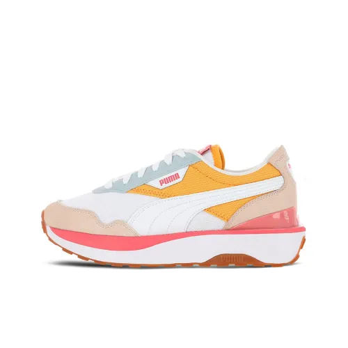 PUMA Cruise Rider Trainer Casual Shoes Women's Low-Top White/Orange/Pink