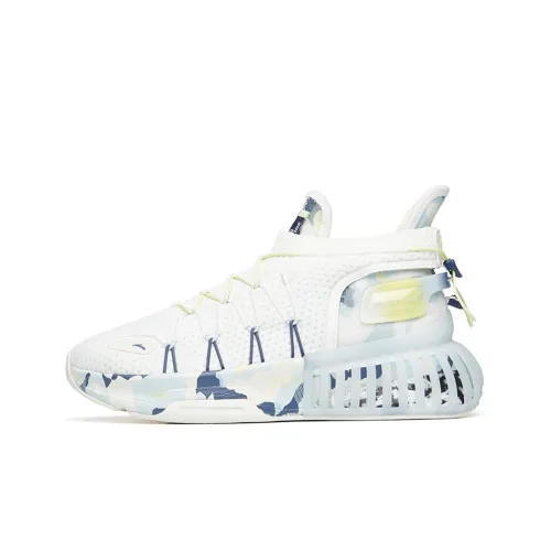 ANTA Casual Shoes Men Mid Top Ivory White/Mirage Blue