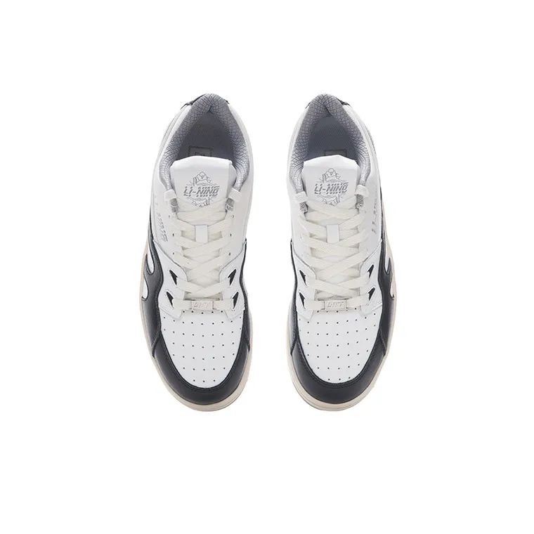 LiNing 937 Low Top Skateboard Shoes Men's Black White-3