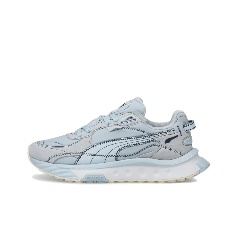 PUMA Wild Rider Embroidered Cushioned Anti-Slip And Wear-Resistant Lightweight Low-Top Casual Shoes Unisex Ice Blue-0