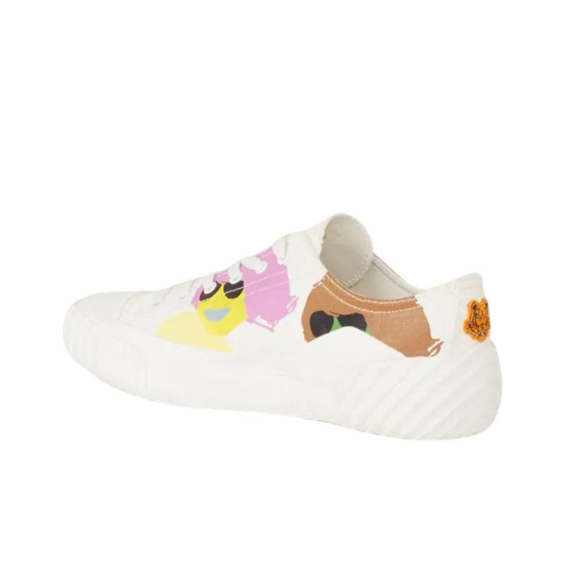 KENZO Kenzo Tribute Anti Slip And Wear Resistant Coverage Low Top Sports Casual Shoes Women's White-2