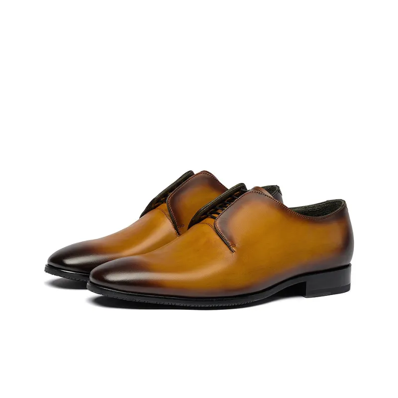 Roberta Di Camerino Dress Shoes Men Low Top Yellow Brown-2
