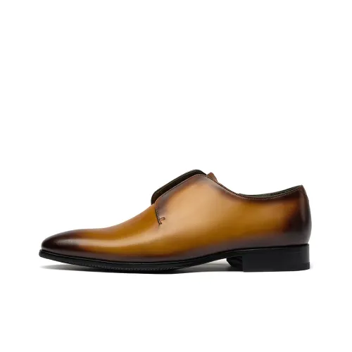 Roberta Di Camerino Dress Shoes Men Low-Top Yellow Brown