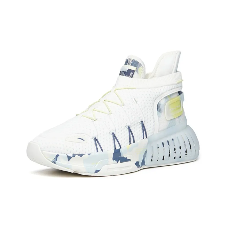 ANTA Casual Shoes Men Mid Top Ivory White/Mirage Blue-1