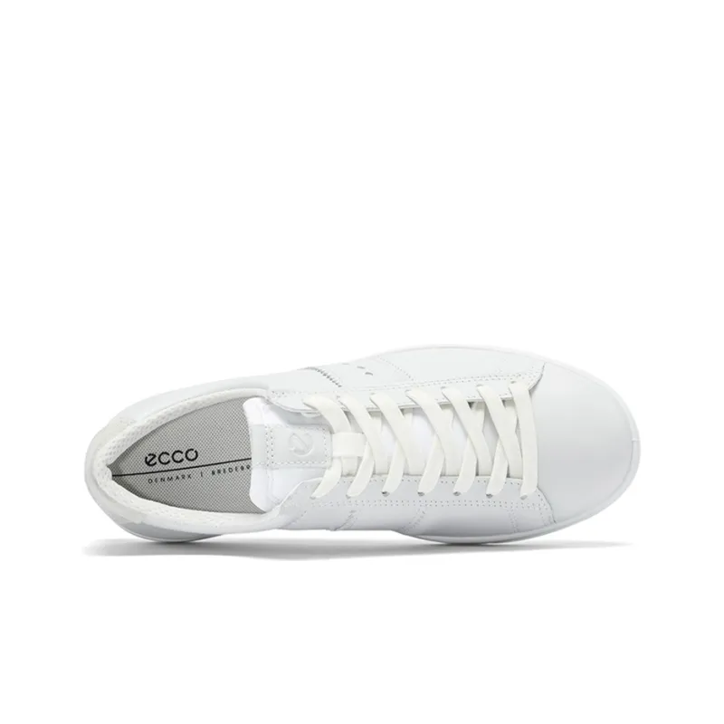 Ecco Street Light Series Stylish Skateboarding Shoes Women's White-3