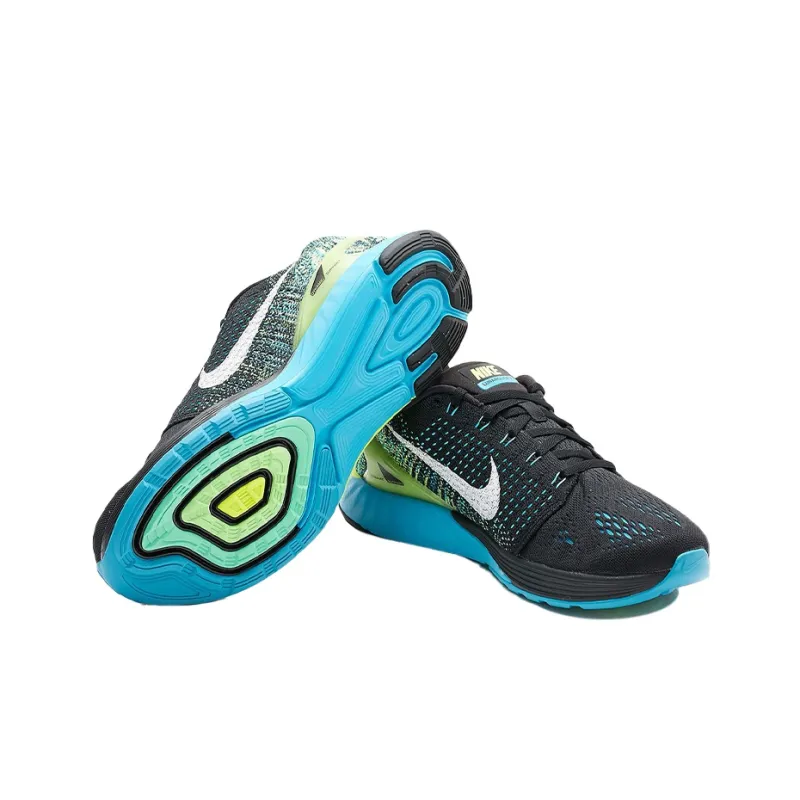 Nike LunarGlide 7 Cushioning Anti-Slip And Wear-Resistant Low-Top Running Shoes Men's Black Green-4