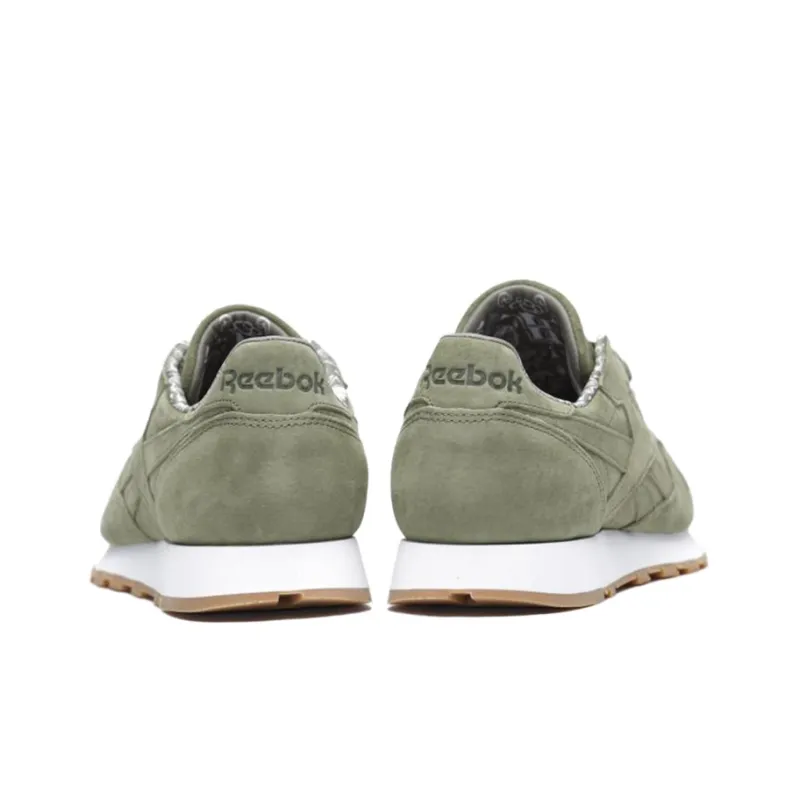 Reebok Classic Leather Tdc Wear-Resistant Low-Top Running Shoes Men's Olive Green-3