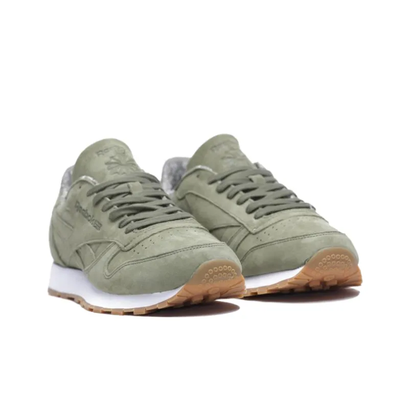 Reebok Classic Leather Tdc Wear-Resistant Low-Top Running Shoes Men's Olive Green-2