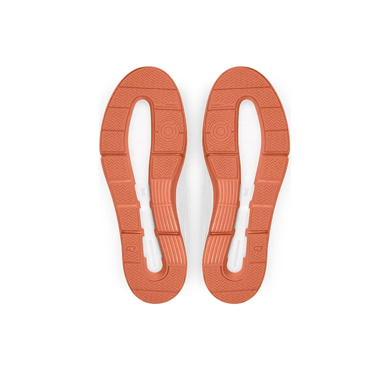 On THE ROGER Slip Resistant, Abrasion Resistant, Lightweight Low Top Skateboard Shoes Men's White Burnt Orange-5