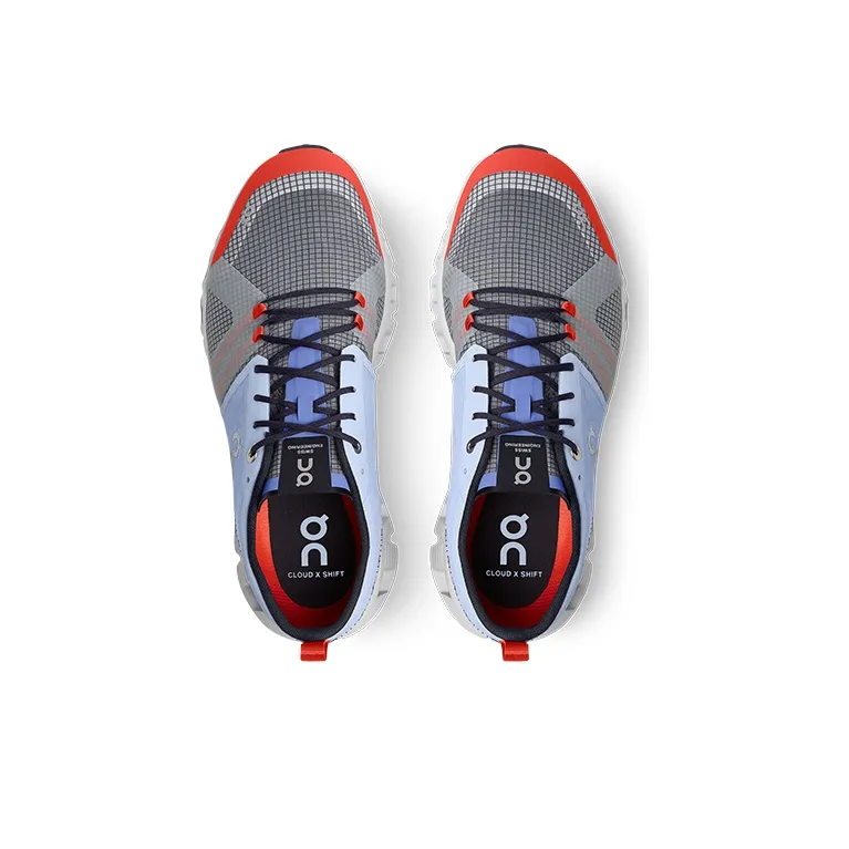 On Cloud X 1 Cushioned Wear Resistant Breathable Low Top Running Shoes Men's Pink Blue Gray-3