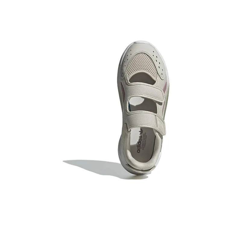 Adidas Originals Ozelia Strap Anti Slip Wear Resistant Low Top Casual Shoes Women's Gray-4