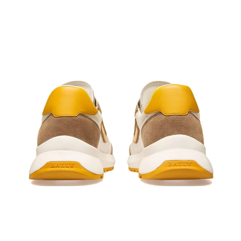 BALLY Demmy Casual Shoes Men Low-Top White/Yellow/Brown-3